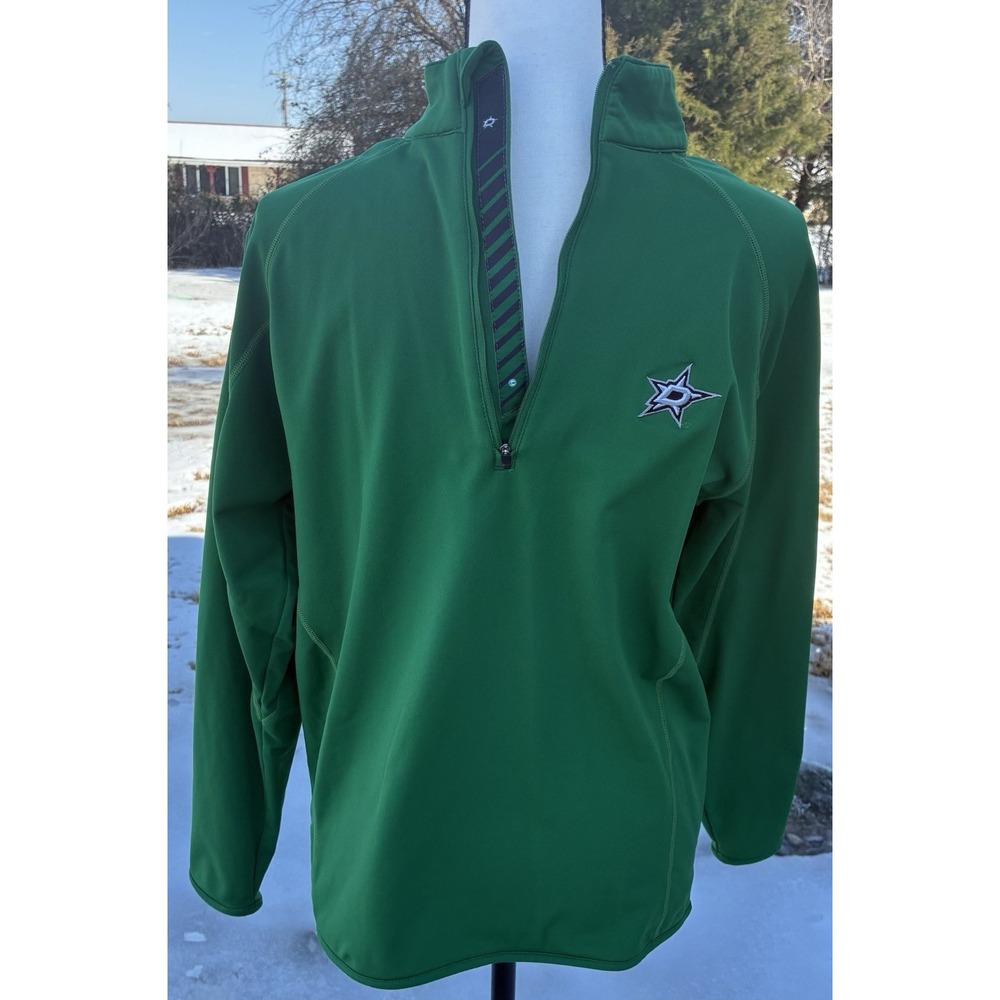 Dallas Stars Levelwear NHL Official Quarter-Zip Fleece Lined Green Mens S Jacket